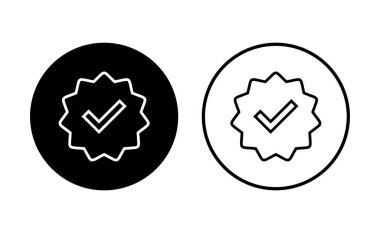 Doğrulanmış simge ayarlandı. Doğrulama işareti. onaylanmış simge