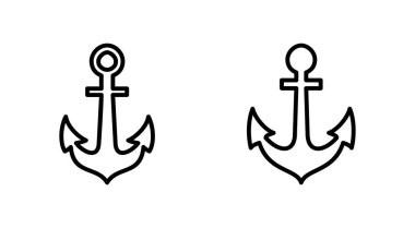 Çapa simgesi ayarlandı. Çapa sembolü logosu. Çapa deniz simgesi.