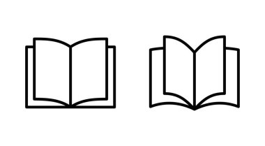 Kitap simgesi ayarlandı. Kitap simgesi vektörünü aç. Kitap simgesi