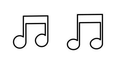 Müzik ikonu seti. Müzik simgesi vektörünü not et. ton simgesi
