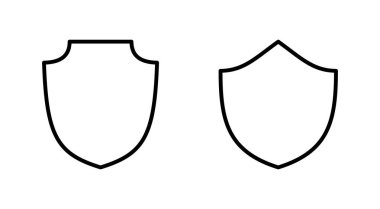 Kalkan simgesi ayarlandı. Koruma ikonu vektörü. Güvenlik vektör simgesi