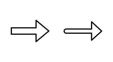 Ok simgesi ayarlandı. Ok sembolü. Web tasarımınız için ok işareti.