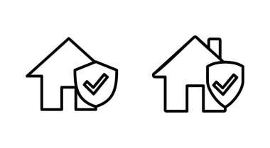 Ev sigortası ikonu. ev koruma simgesi.