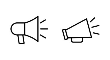 Megafon simgesi seti. Hoparlör simgesi vektörü.