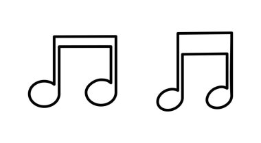 Müzik ikonu seti. Müzik simgesi vektörünü not et. ton simgesi