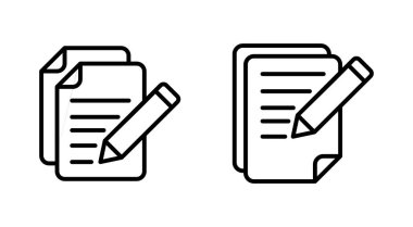 Not simgesi ayarlandı. Not defteri simgesi vektörü. Dosyayı düzenle. simge yaz