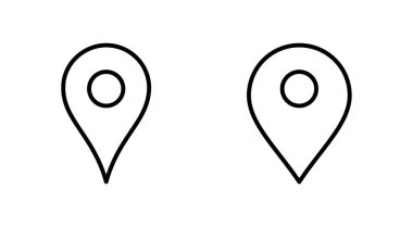 Pin simgesi ayarlandı. Konum simgesi vektörü. hedef simgesi. harita iğnesi