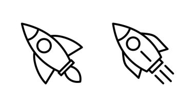 Roket ikonu hazır. Başlangıç simgesi vektörü. 