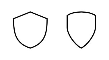 Kalkan simgesi ayarlandı. Koruma ikonu vektörü. Güvenlik vektör simgesi