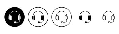 Kulaklık ikonu ayarlandı. Headvector simgesi simgeleri
