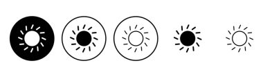 Sun icon set. Brightness Icon vector clipart