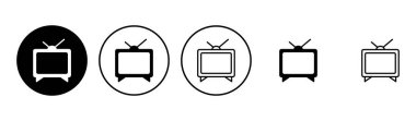 Televizyon ikonu ayarlandı. televizyon simgesi vektörü