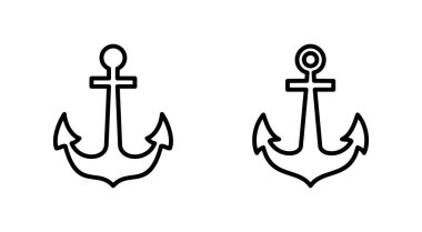 Çapa simgesi ayarlandı. Çapa sembolü logosu. Çapa deniz simgesi.