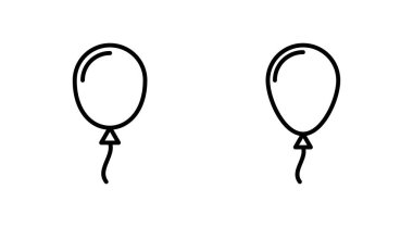 Balon simgesi ayarlandı. Parti balonu süsleme doğum günü vektörü. Balon siyah siluet simgesi