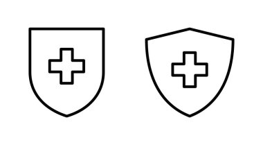 Sağlık sigortası ikonu seti. Sigorta sağlık belgesi simgesi