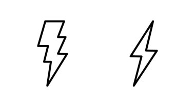 Şimşek simgesi ayarlandı. Elektrik ikon vektörü. Güç simgesi. enerji işareti