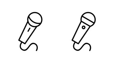 Mikrofon simgesi ayarlandı. karaoke simgesi vektörü