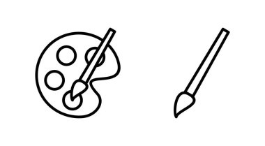 Boya simgesi seti. boya fırçası ikon vektörü. boyama silindiri vektörü