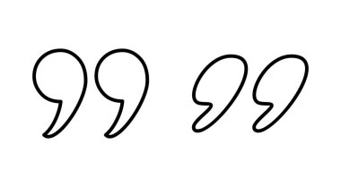 Alıntı simgesi seti. Tırnak işareti sembolü.