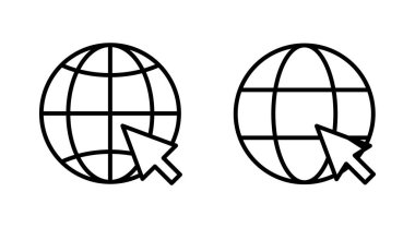 Web simgesi seti. Web simgesine git. Web tıklama simgesi