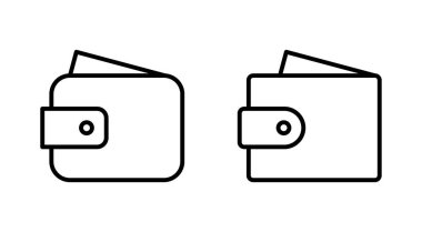 Cüzdan simgesi ayarlandı. cüzdan vektör simgesi