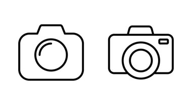 Kamera simgesi ayarlandı. Fotoğraf makinesi simgesi. kamera fotoğrafçılık simgesi.