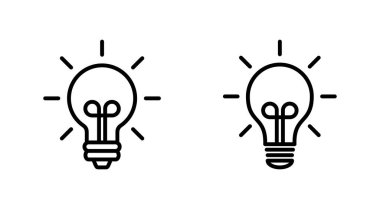 Lamba simgesi ayarlandı. Ampul simgesi vektörü. fikir sembolü.