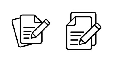 Not simgesi ayarlandı. Not defteri simgesi vektörü. Dosyayı düzenle. simge yaz