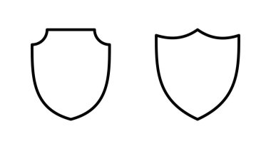 Kalkan simgesi ayarlandı. Koruma ikonu vektörü. Güvenlik vektör simgesi