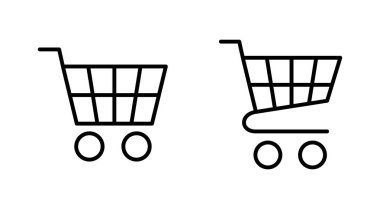 Alışveriş ikonu seti. Alışveriş arabası ikonu. Trolley simge vektörü