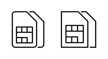 Sim kart simgesi seti. çift sim kart simgesi vektörü