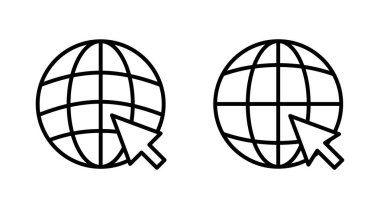 Web simgesi seti. Web simgesine git. Web tıklama simgesi