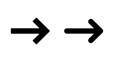 Ok simgesi ayarlandı. Ok sembolü. Web tasarımınız için ok işareti.