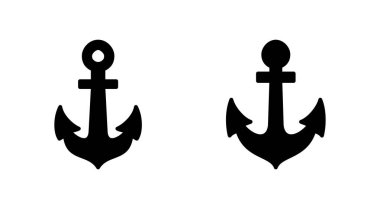 Çapa simgesi ayarlandı. Çapa sembolü logosu. Çapa deniz simgesi.