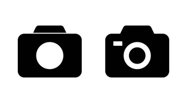 Kamera simgesi ayarlandı. Fotoğraf makinesi simgesi. kamera fotoğrafçılık simgesi.