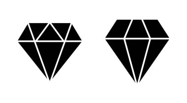Elmas simgesi seti. Elmas mücevher vektör simgesi.