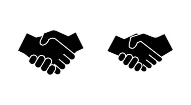 Tokalaşma simgesi ayarlandı. İş tokalaşması. iletişim anlaşması