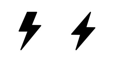 Şimşek simgesi ayarlandı. Elektrik ikon vektörü. Güç simgesi. enerji işareti