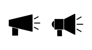 Megafon simgesi seti. Hoparlör simgesi vektörü.