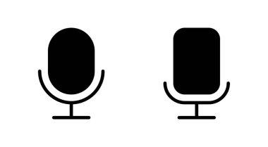 Mikrofon simgesi ayarlandı. karaoke simgesi vektörü