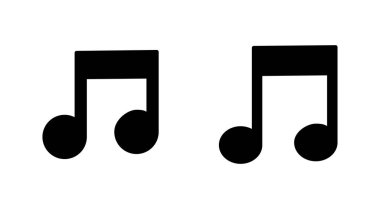 Müzik ikonu seti. Müzik simgesi vektörünü not et. ton simgesi