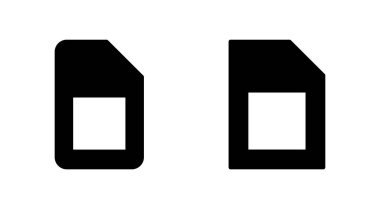 Sim kart simgesi seti. çift sim kart simgesi vektörü