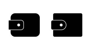 Cüzdan simgesi ayarlandı. cüzdan vektör simgesi