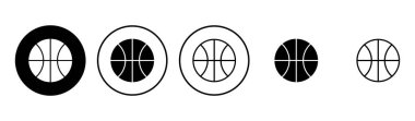 Basketbol ikonu seti. Basketbol ikonu. Basketbol logo vektör simgesi