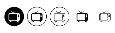 Televizyon ikonu ayarlandı. televizyon simgesi vektörü