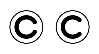 Telif hakkı simgesi seti. telif hakkı sembolleri