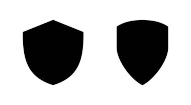 Kalkan simgesi ayarlandı. Koruma ikonu vektörü. Güvenlik vektör simgesi
