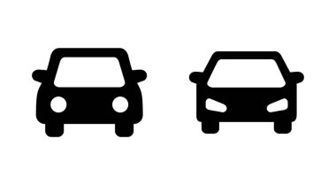 Araba ikonu ayarlandı. Araba vektör simgesi. küçük sedan