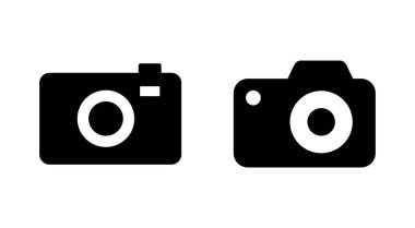 Kamera simgesi ayarlandı. Fotoğraf makinesi simgesi. kamera fotoğrafçılık simgesi.