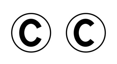 Telif hakkı simgesi seti. telif hakkı sembolleri